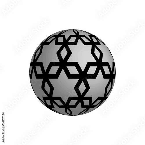 Sphere with geometric ornam...
