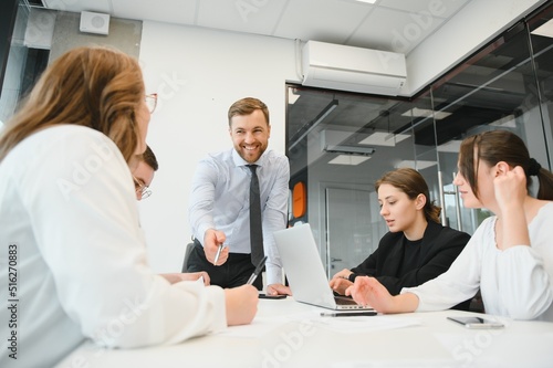 Wallpaper Mural Group of young people in business meeting Torontodigital.ca
