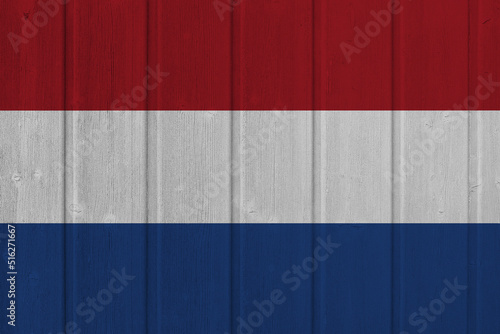 World countries. Wooden background in colors of flag. Netherlands