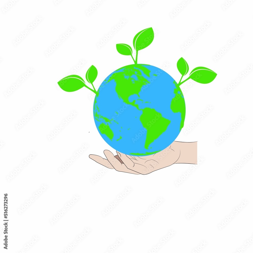 vector illustration save the earth with reforestation. 2d illustration vector illustration save the earth with reforestation. 2d illustration