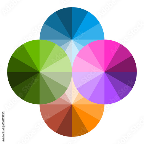 Colorful round palettes. Abstract colorful pattern. Vector illustration. Stock image. 