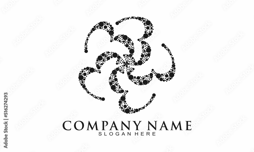 Fototapeta premium Number 3 round illustration vector logo