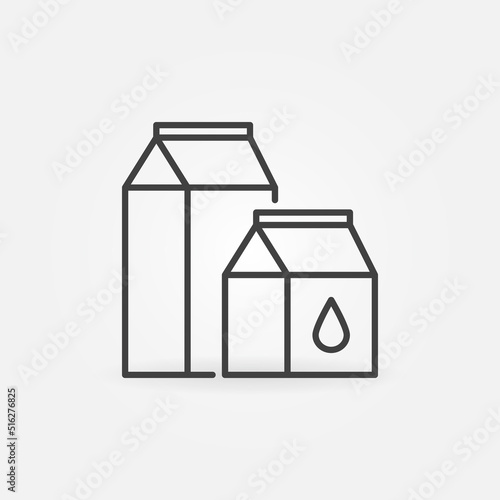 Paper Boxes for Liquid Food vector Milk Packs concept line icon