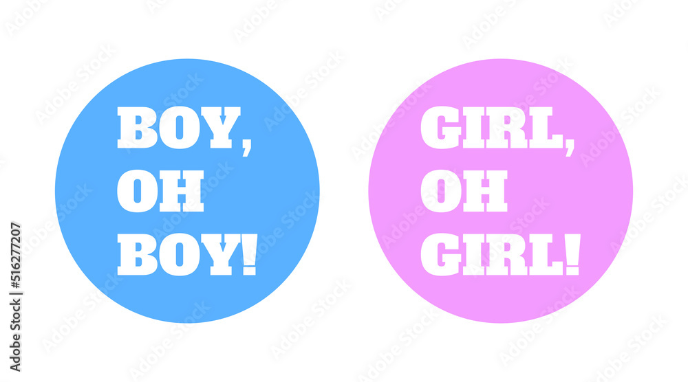 Baby shower circle stickers isolated Baby shower circle stickers isolated