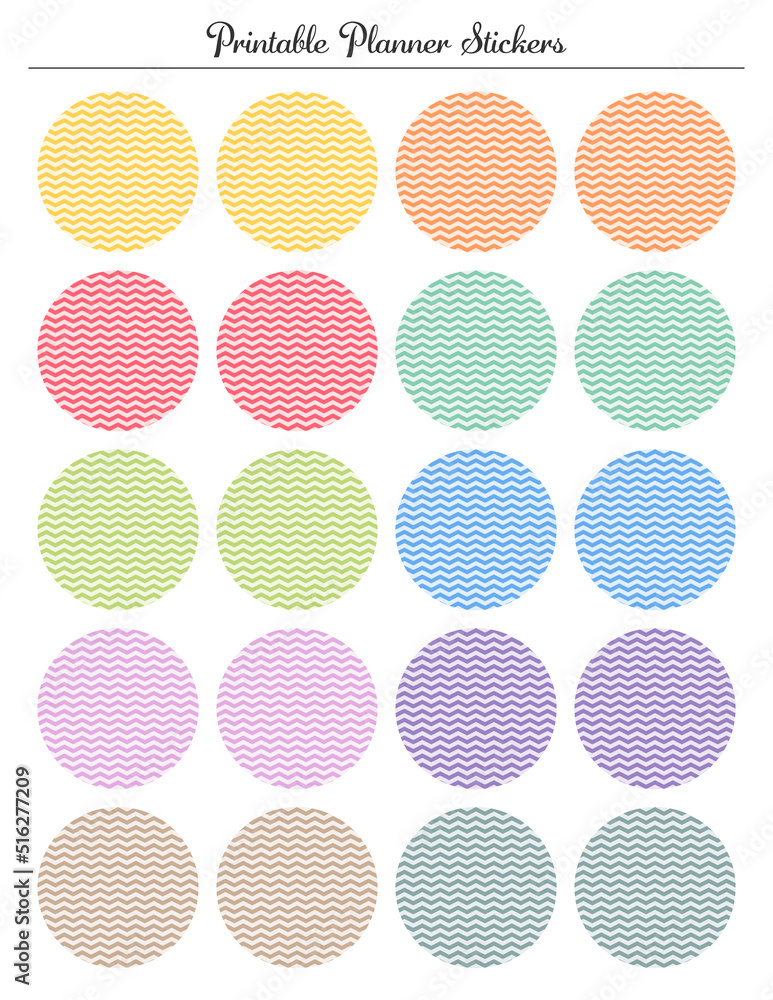 Printable Round Chevron Red Label