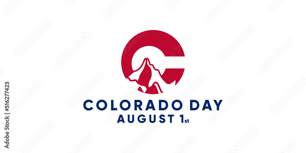 Colorado logo crest design and letter C, to commemorate Colorado Day on August 1st