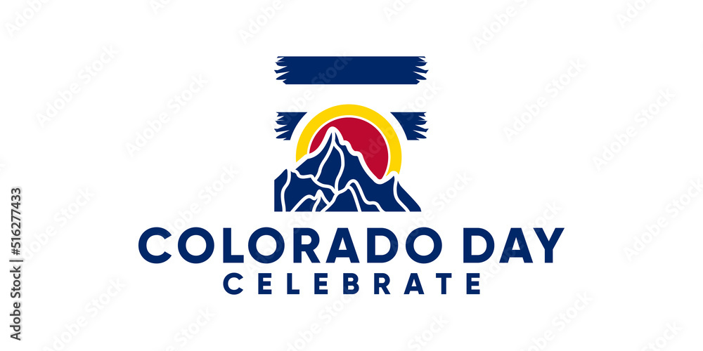 colorado day memorial logo, celebrate colorado day, with colorado crest