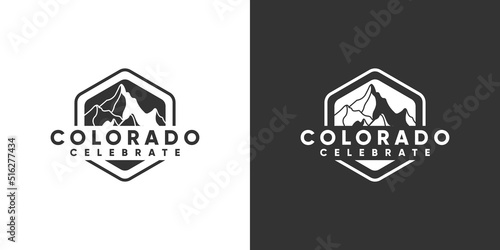 colorado peak vintage logo design black and white background