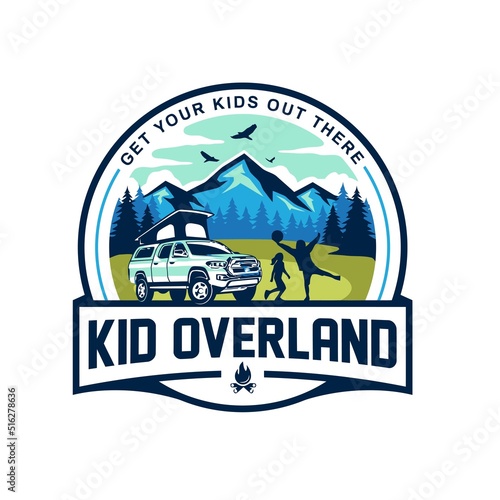mountain car logo design vector