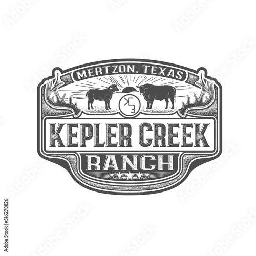 cow farm logo design vector illustration
