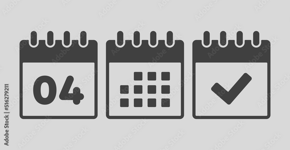 Vector icon page calendar number 4, agenda, done Vector icon page calendar number 4, agenda, done