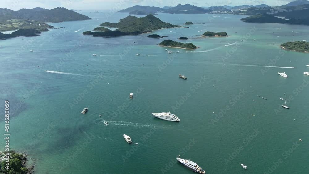 Wealthy Lifestyle, Luxury Yacht in South China Sea, Vacation in Paradise, Drone Wealthy Lifestyle, Luxury Yacht in South China Sea, Vacation in Paradise, Drone