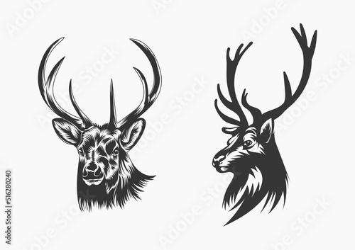 Hunting Deer Head Silhouette
