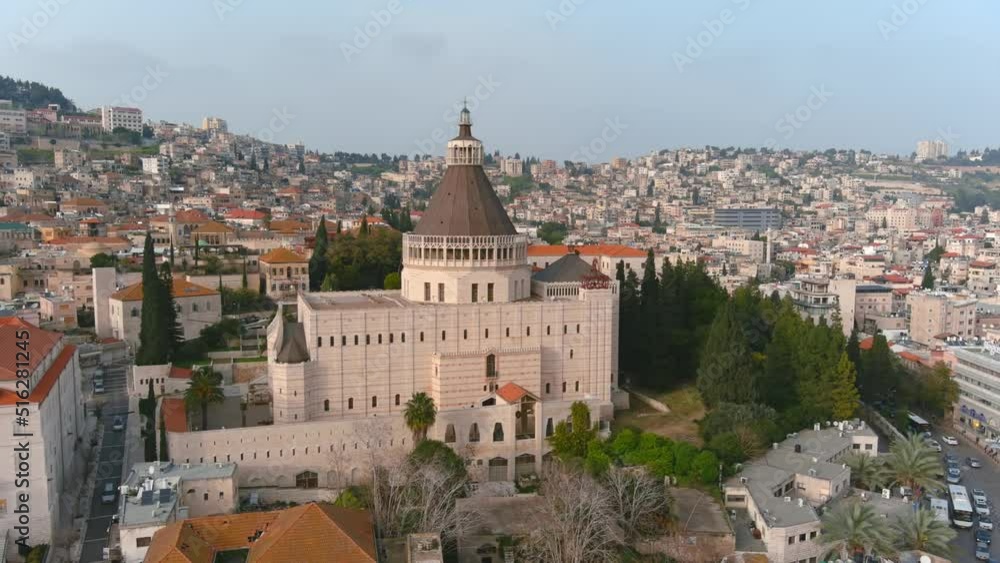 Aerial view over Church of the Annunciation in Nazareth, israel
Drone view from basilica of the annunciation, Nazareth Galilee, israel
Aerial view over Church of the Annunciation in Nazareth, israel
Drone view from basilica of the annunciation, Nazareth Galilee, israel