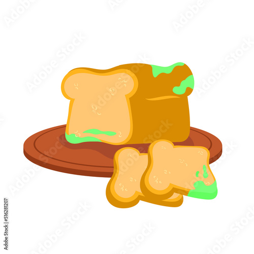 stale bread on a cutting board