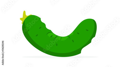 Stale spoiled cucumber, illustration, vector