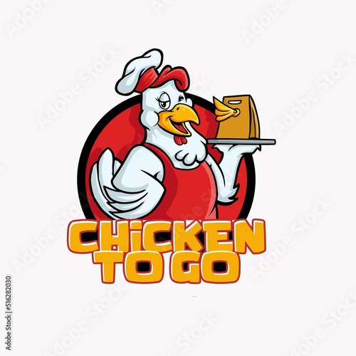 chicken food delivery design vector
