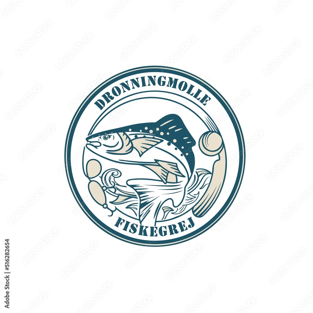 Obraz premium fish logo design vector vintage