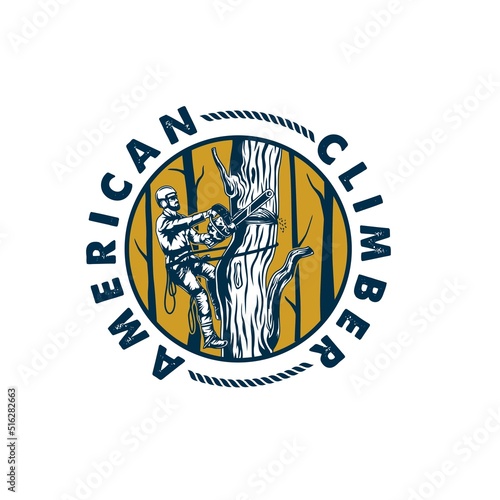 lumberjack logo design vector vintage
