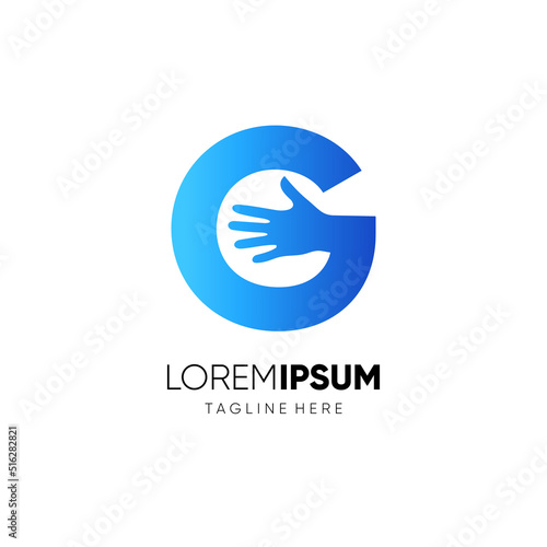 Letter G Initial Hand Logo Design Vector Icon Graphic Emblem Illustration