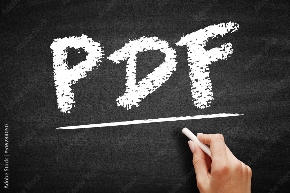 PDF - Portable Document Format acronym, technology concept on ...