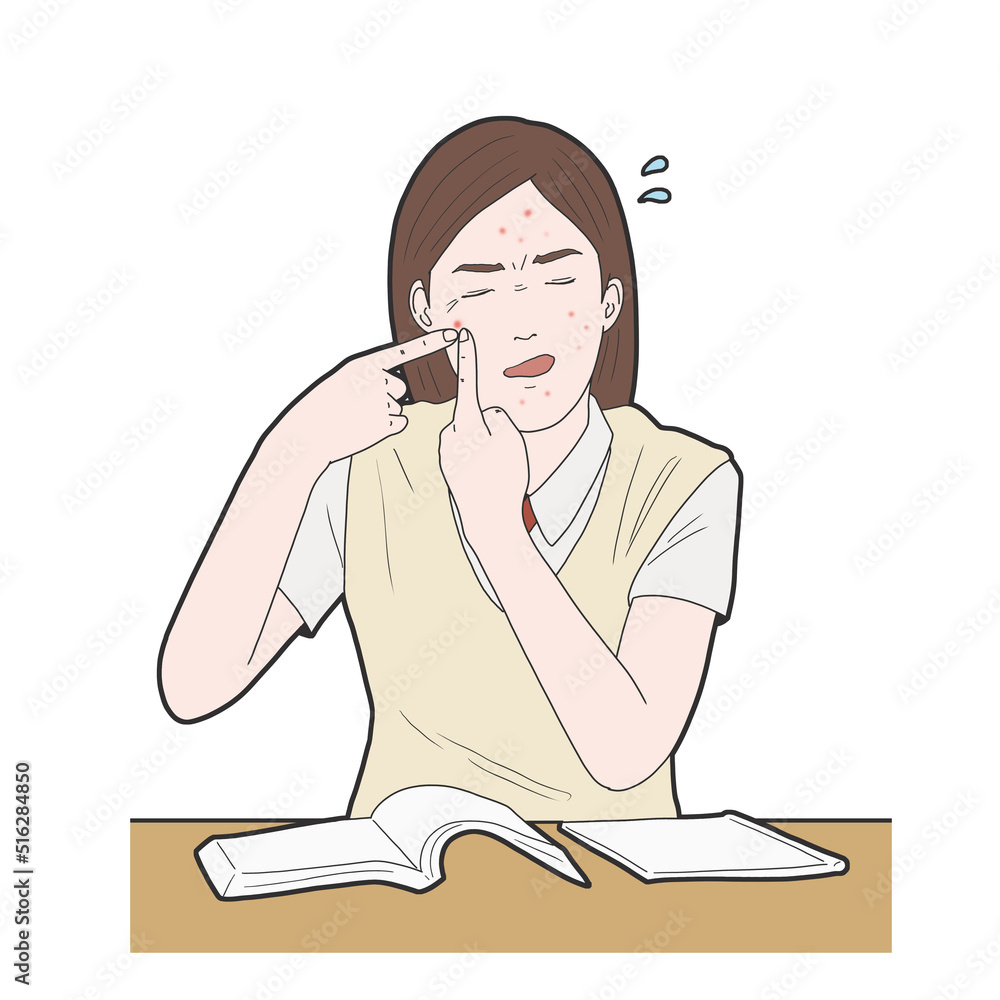 여드름 여학생 여드름 여학생