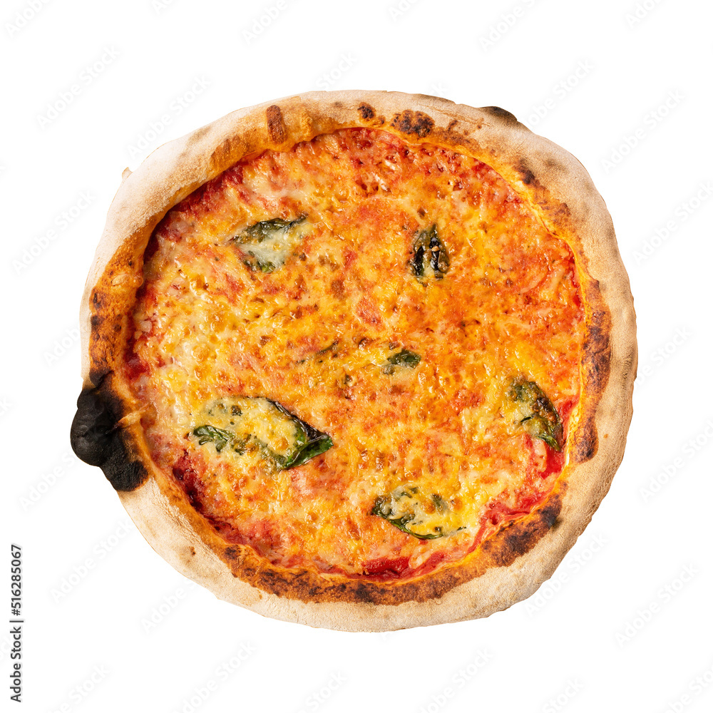 Pizza isolated on a white background. Way in path.
