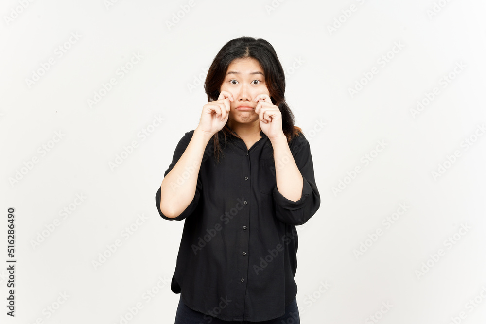 Cry and Sad face expression of Beautiful Asian Woman Isolated On White Background Cry and Sad face expression of Beautiful Asian Woman Isolated On White Background