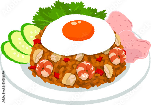 ナシゴレンのイラスト