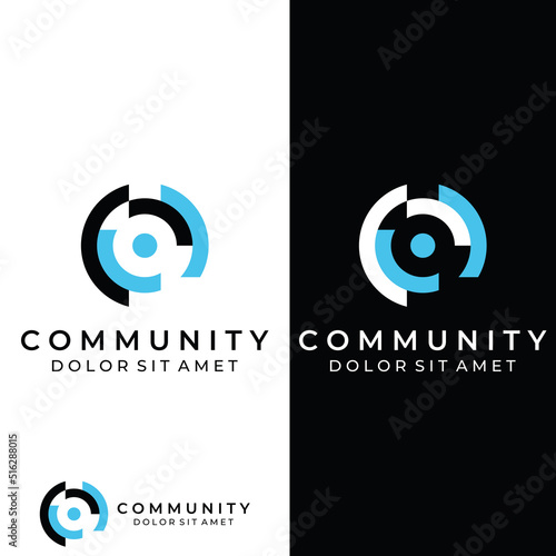 Community logo , community network , and people check.Logos for teams or groups , kindergartens , and companies. With vector illustration editing.