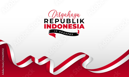 Happy Indonesia independence day background banner design. photo