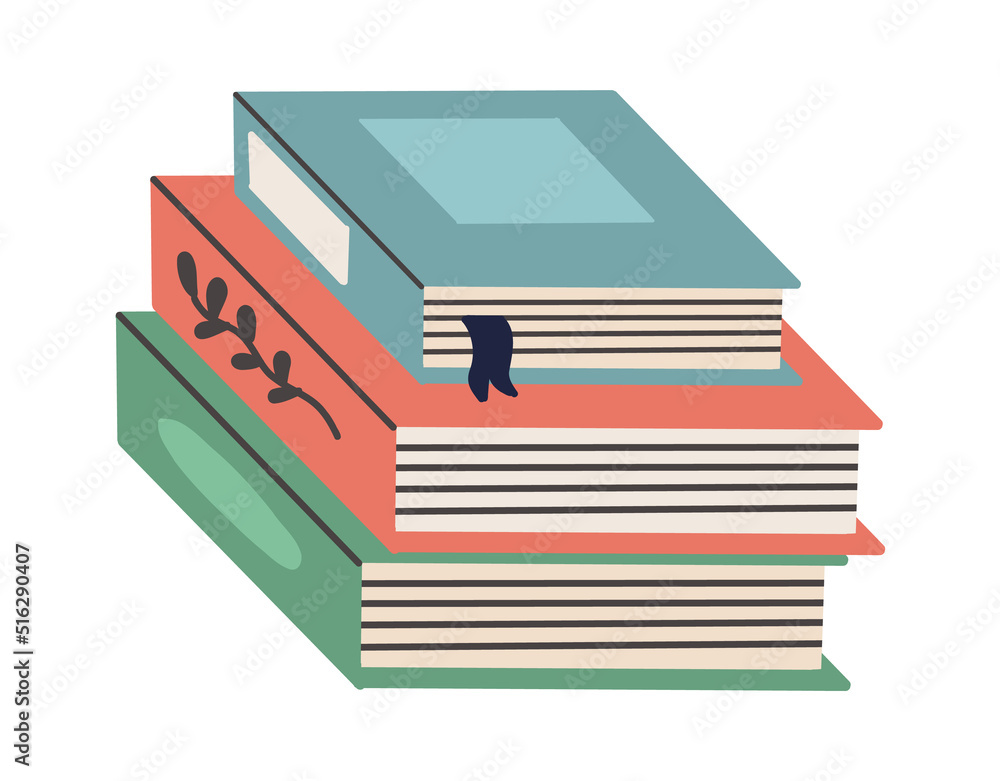 School book. Education hand drawn open or stack notebook. Vector cartoon diary encyclopedia School book. Education hand drawn open or stack notebook. Vector cartoon diary encyclopedia