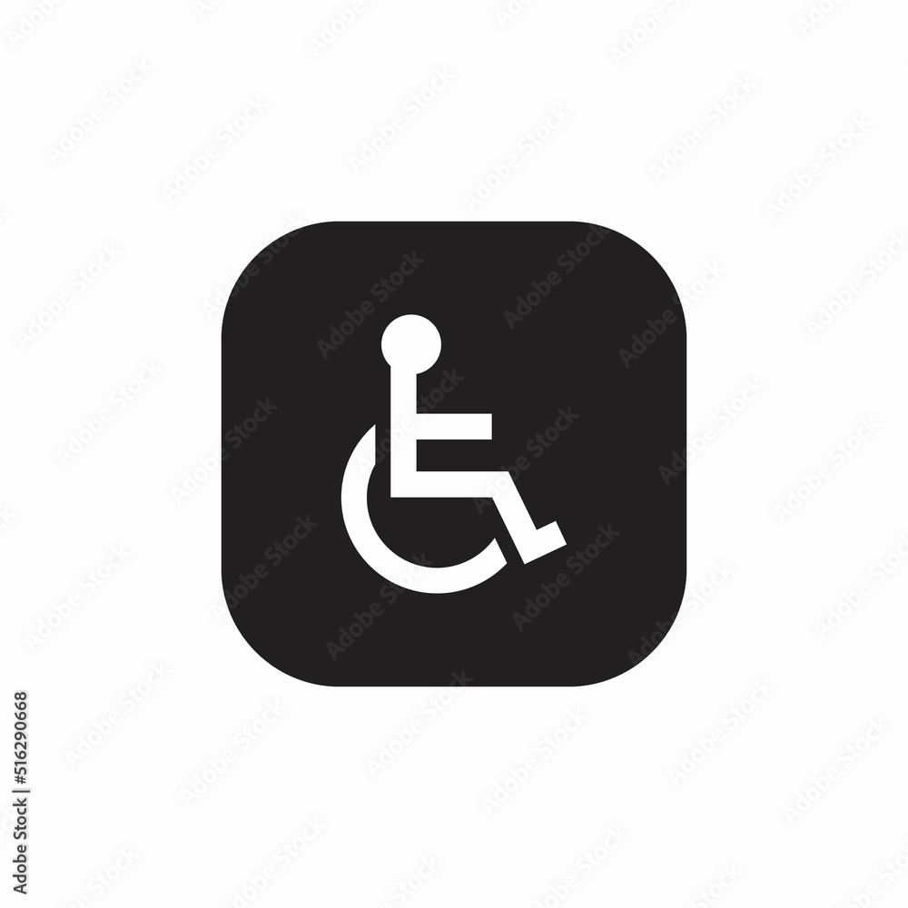 Disabled wheelchair icon vector. Handicap, invalid sign symbol Disabled wheelchair icon vector. Handicap, invalid sign symbol
