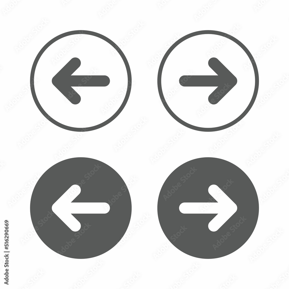 Turn right and left arrow icon vector. Forward and back sign symbol Turn right and left arrow icon vector. Forward and back sign symbol