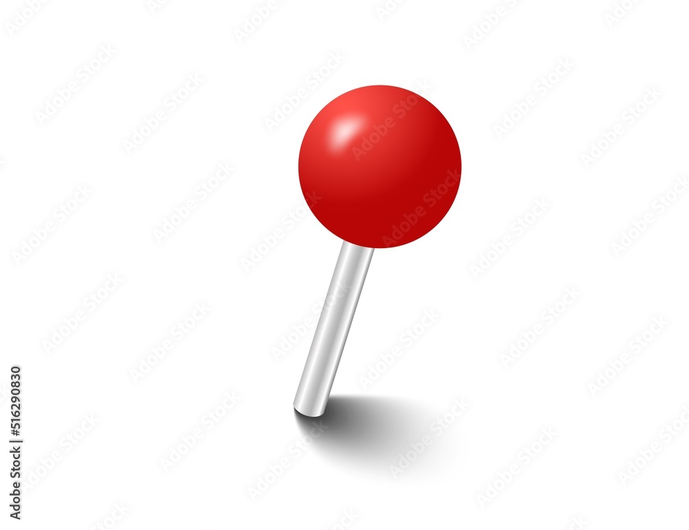 Red pins tacks flags. Attach buttons on needles, pinned office thumbtack. Vector illustration. Red pins tacks flags. Attach buttons on needles, pinned office thumbtack. Vector illustration.