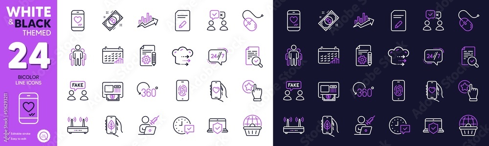 Ecology app, Computer mouse and Love chat line icons for website, printing. Collection of Dating app, Bitcoin, Fake information icons. Laptop insurance, Calendar graph. Bicolor outline icon. Vector Ecology app, Computer mouse and Love chat line icons for website, printing. Collection of Dating app, Bitcoin, Fake information icons. Laptop insurance, Calendar graph. Bicolor outline icon. Vector