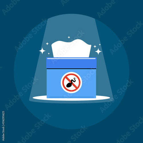 A tissue box with no sperm allowed. Isolated Vector Illustration. photo