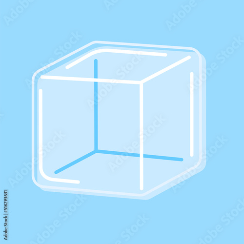 The Blue Ice Cube. Isolated Vector Illustration.