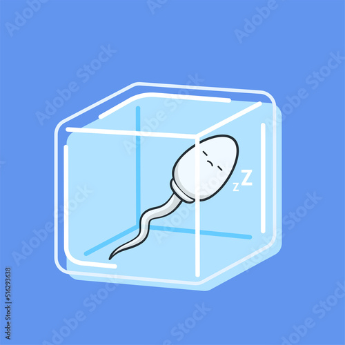 The Sleeping Sperm inside the ice cube.