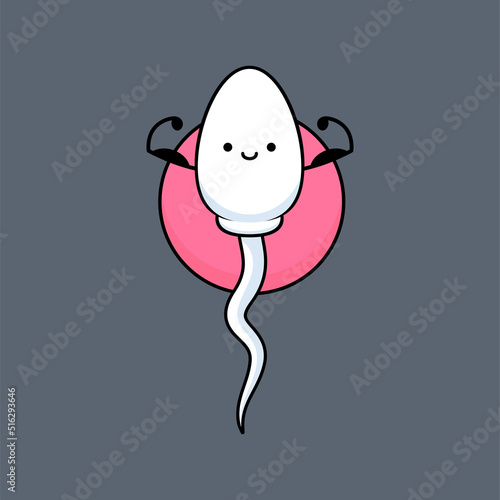 The Powerful White sperm. Isolated Vector Illustration.