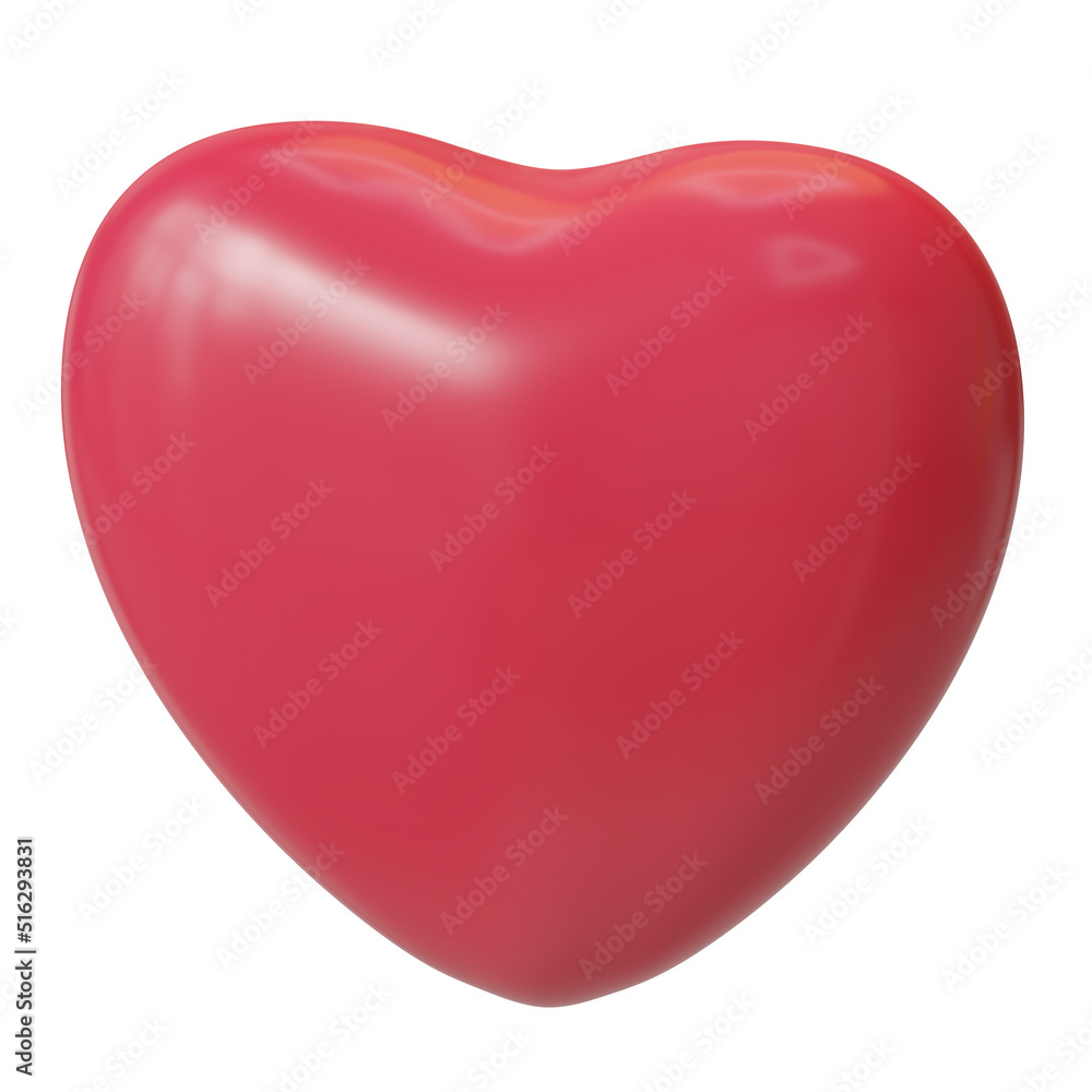 Red glossy heart isolated on white background Red glossy heart isolated on white background