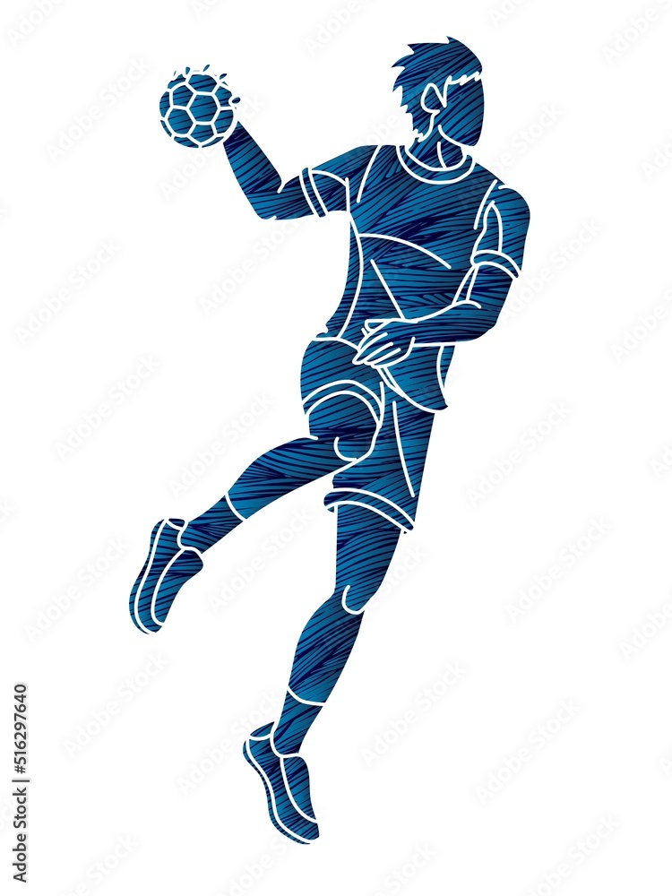 Graffiti Handball Sport Male Player Action Cartoon Graphic Vector Graffiti Handball Sport Male Player Action Cartoon Graphic Vector