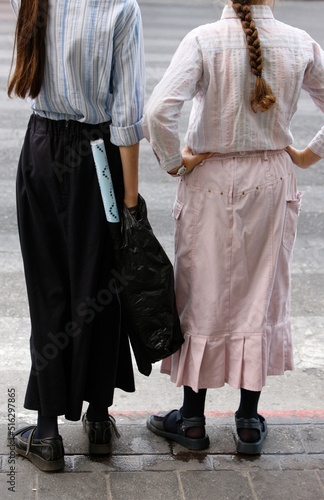 Orthodox Jewish girls in Bnei Brak