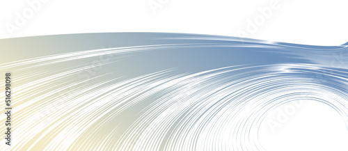 Curvature of space vector abstract art background, 3D linear flow distorted shape, deformed fluid, chaos of space.