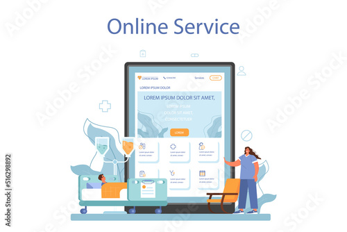 Nurse online service or platform. Medical assistant, hospital worker