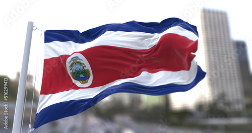 3d illustration flag of Costa Rica. flag symbols of Costa Rica. photo