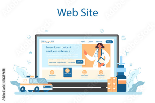 Therapist online service or platform. Healthcare, medicine treatment