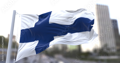 3d illustration flag of Finland. flag symbols of Finland.