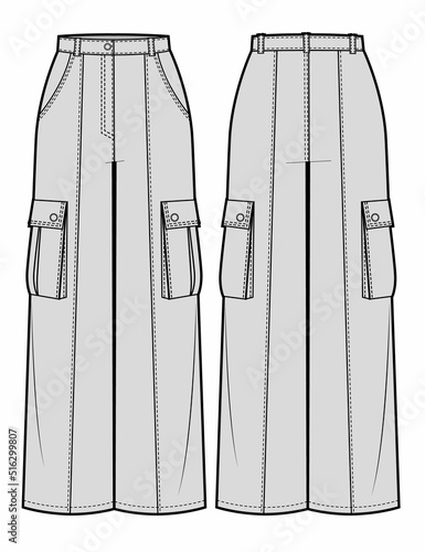 Womans cargo pants, wide fit