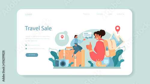 Travel agency marketing campaign web banner or landing page